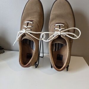 WPC Tan Perforated Derby Shoes